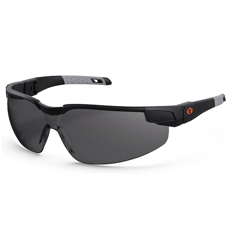 Ergodyne DELLENGER, Safety Glasses, Anti-Fog, Matte Black Frame, Half-Frame DELNGR-AF